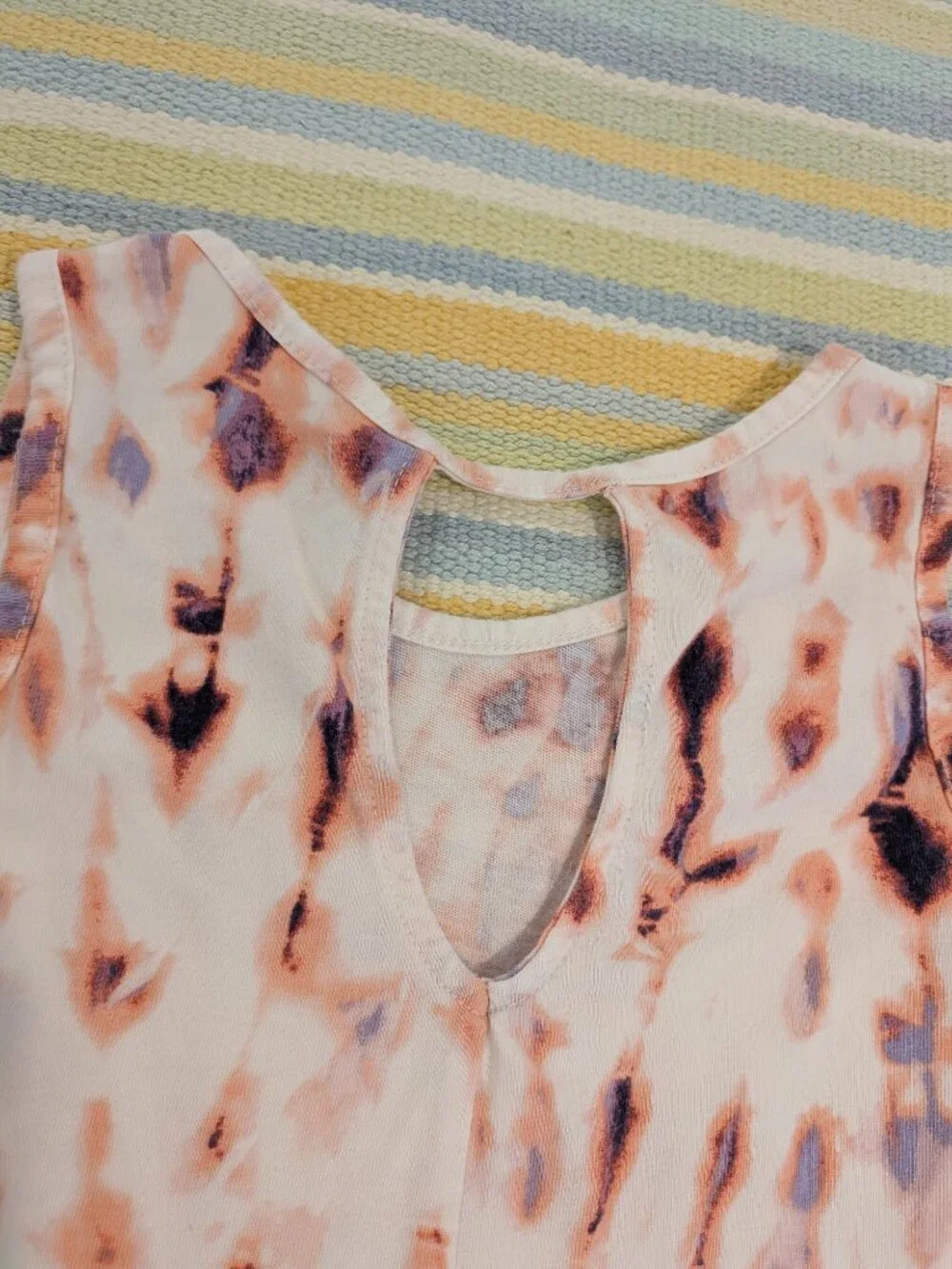Old Navy white tiered tie-dye tank dress 6/7